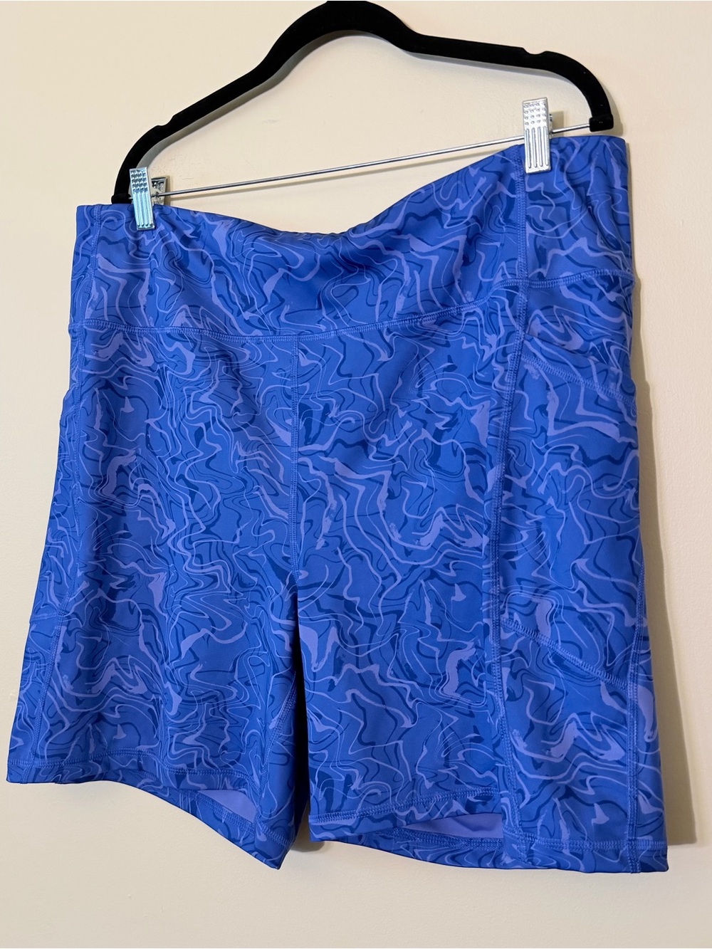 Workout Shorts XXL Gym Yoga Pilates Running Athletic Purple Pockets